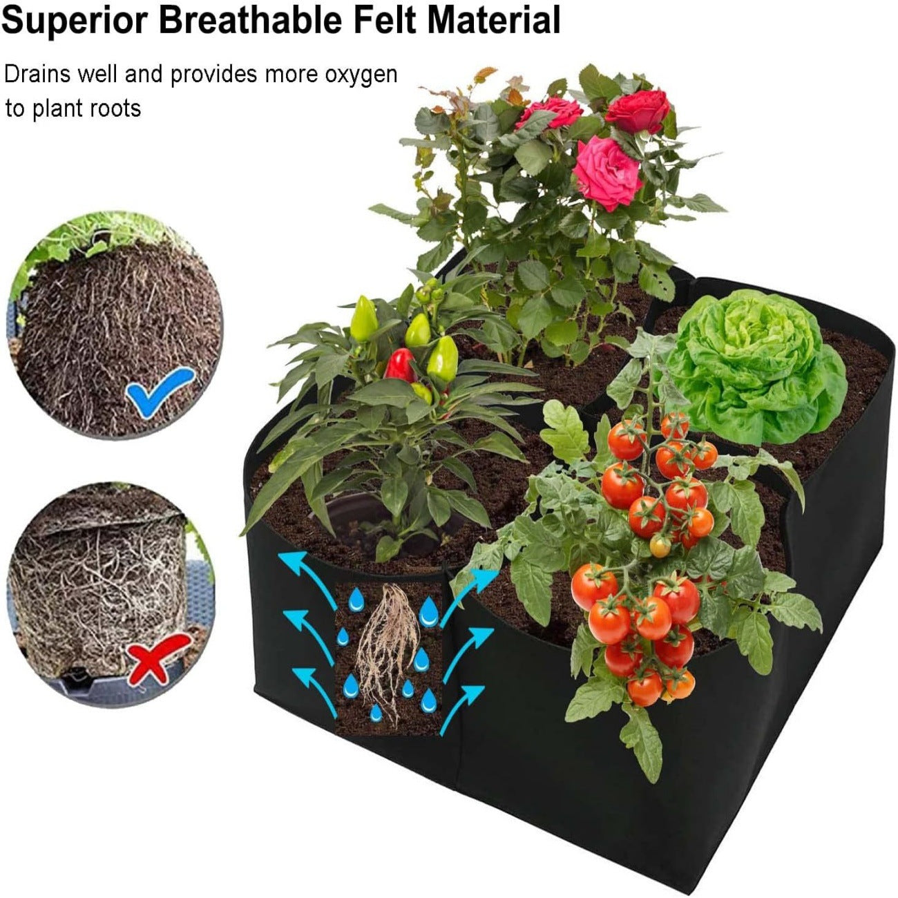 Felt Multi-Compartment Planting Bag