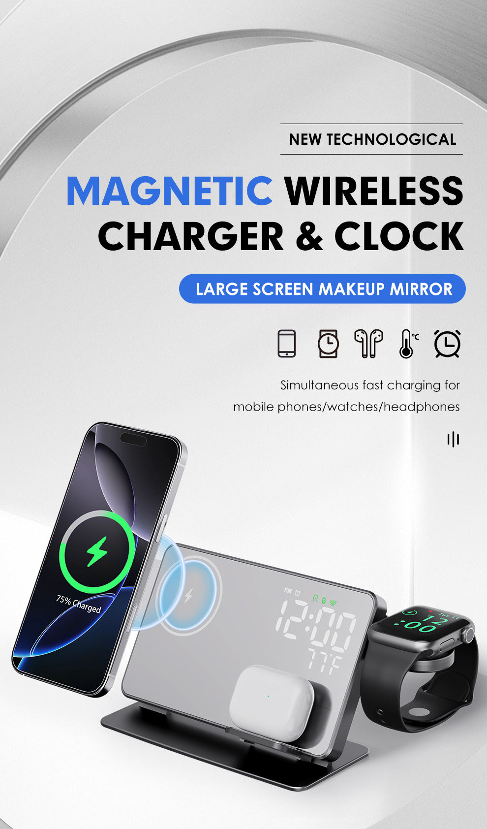4-in-1 Multifunctional 15W Wireless Charger