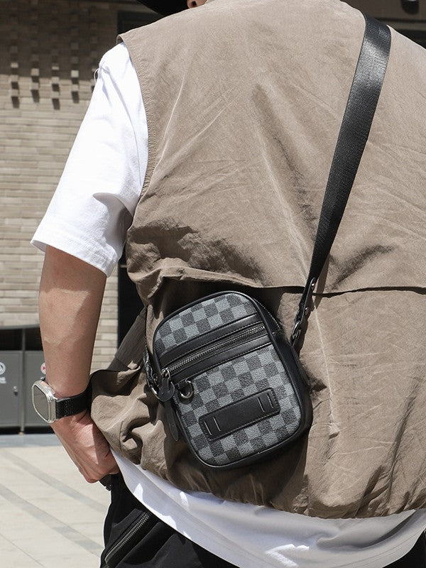 Business Men's Quilted Shoulder Bag