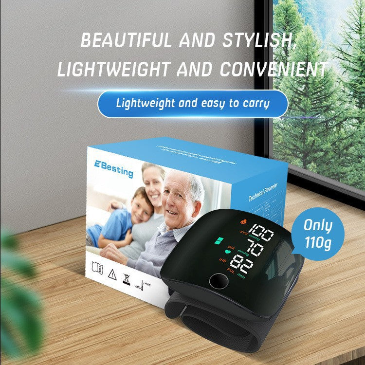 Wrist-Style Rechargeable Blood Pressure Monitor with Voice Announcement