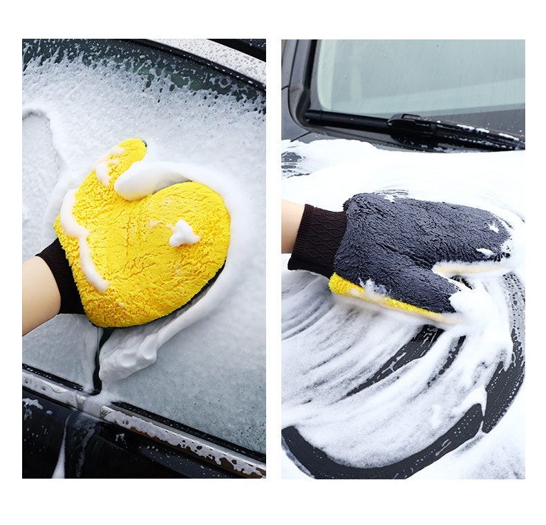 Car Wash Gloves with Coral Fleece