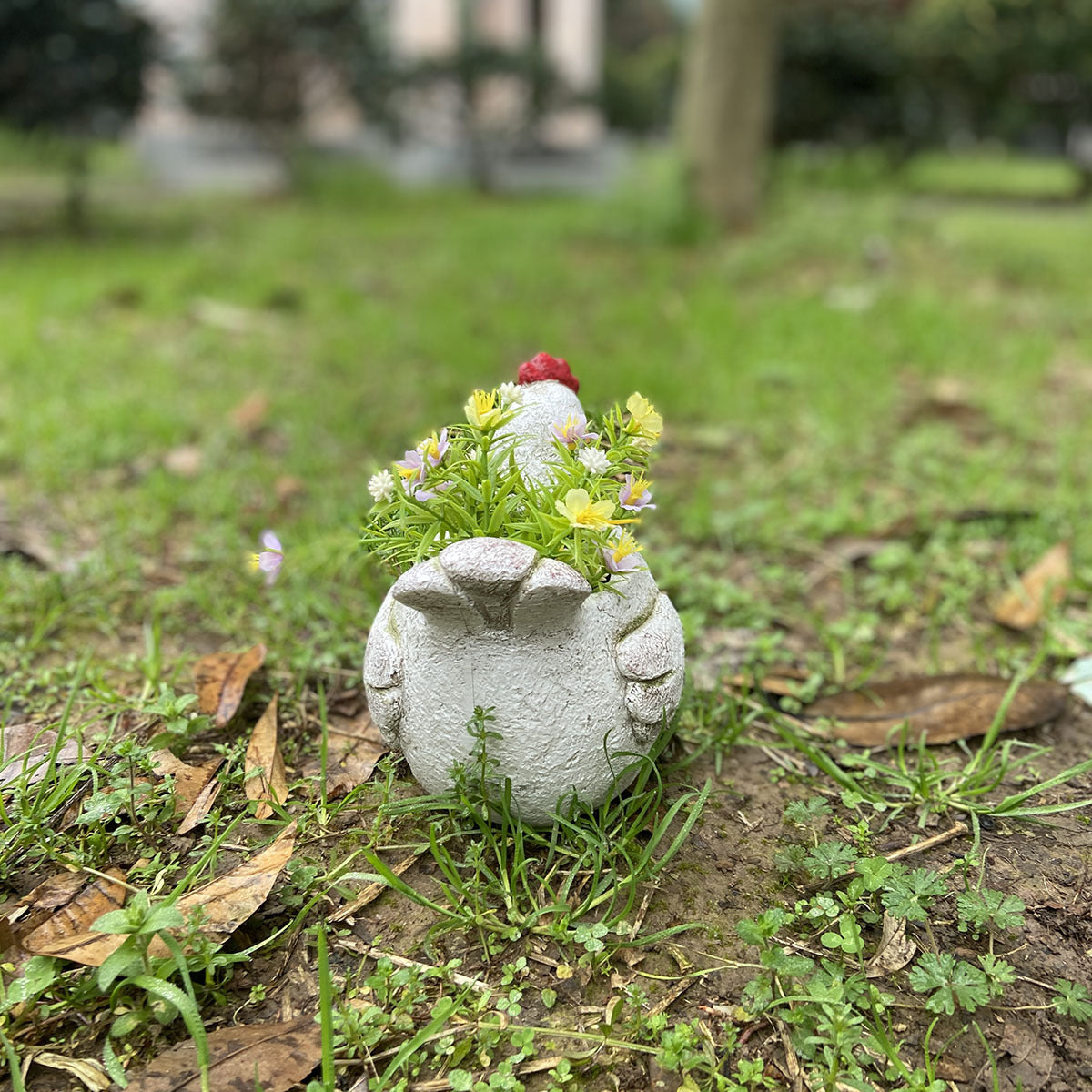 **Creative Resin Garden Animal Chicken Statue Ornament**