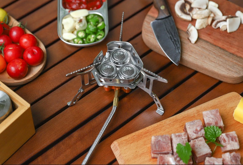 # Three-Core Windproof Portable Camping Stove