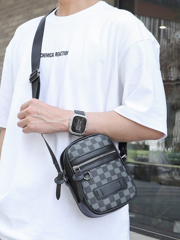 Business Men's Quilted Shoulder Bag