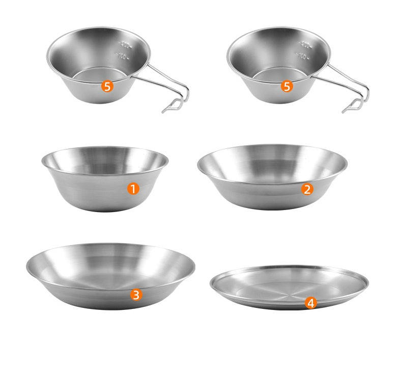 # Outdoor 304 Stainless Steel Six-Piece Dinnerware Set