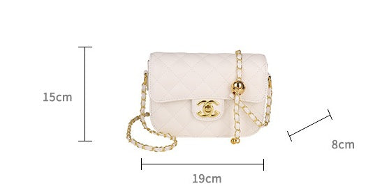 Quilted Chain Bag with Small Gold Balls