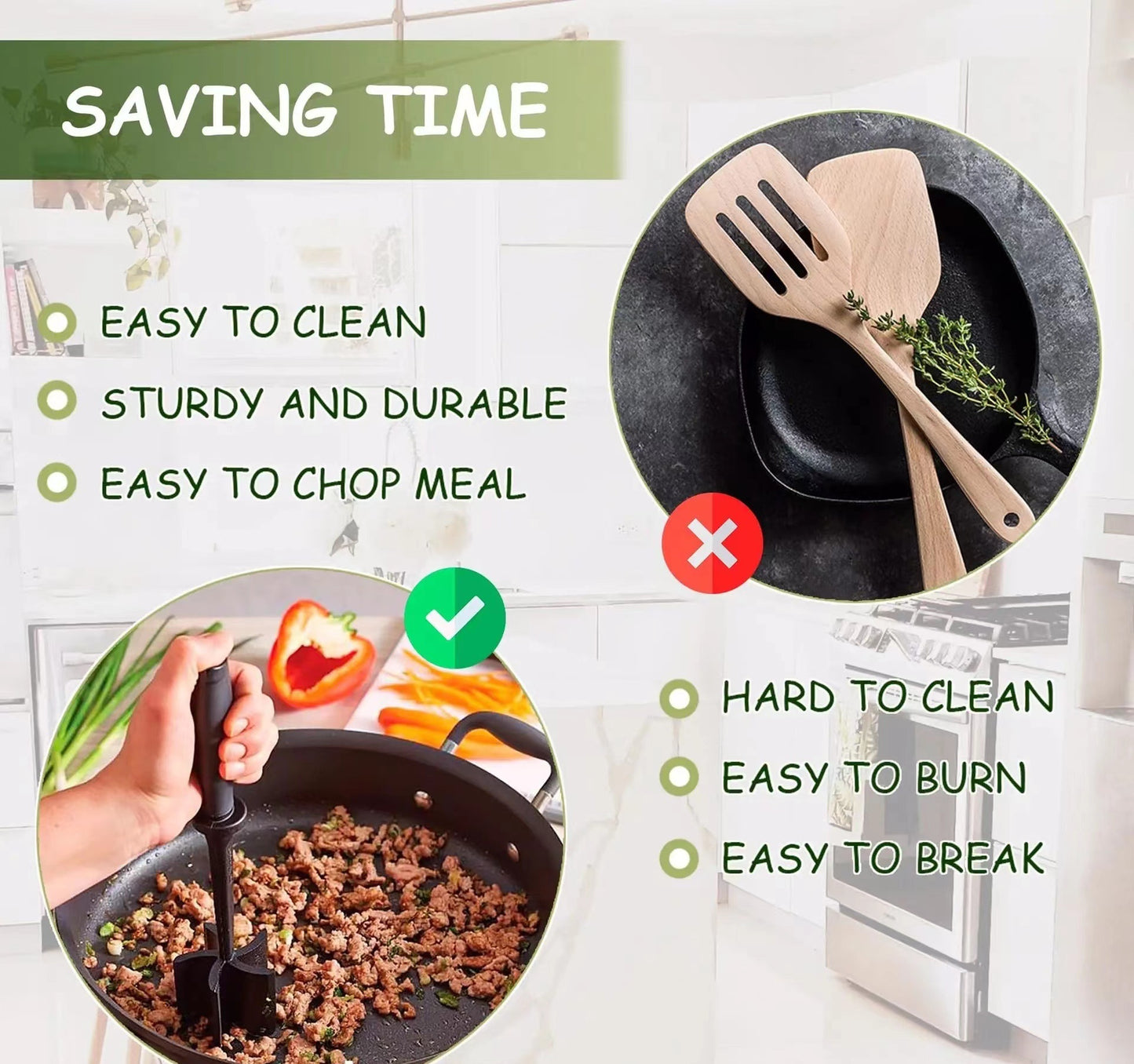 # Handheld Meat Chopper and Spatula