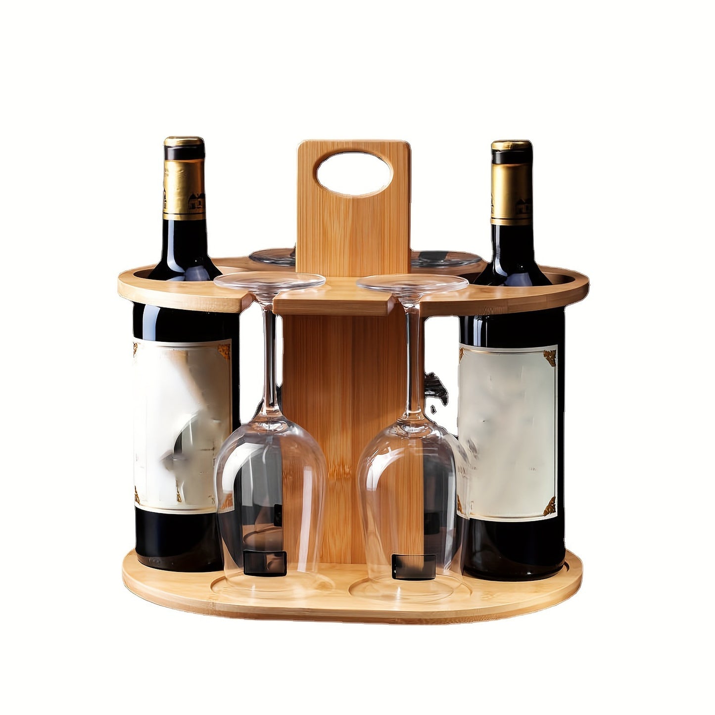 # Bamboo Hanging Wine Glass Rack