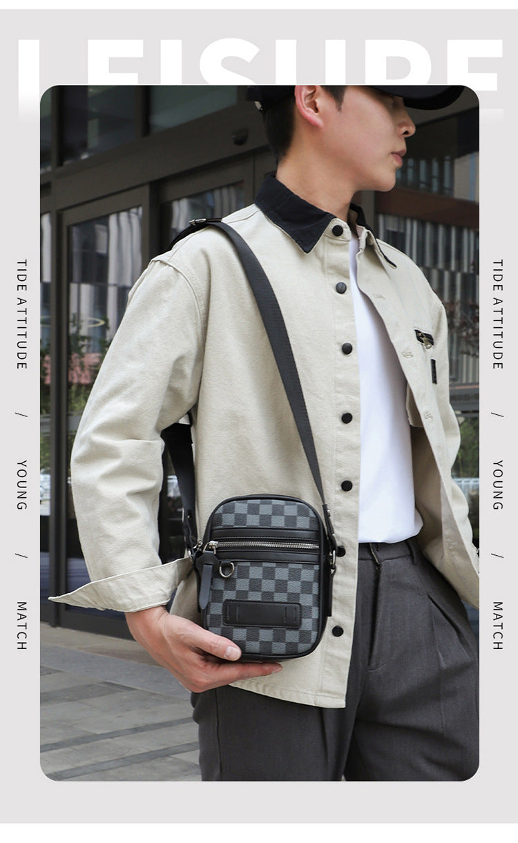 Business Men's Quilted Shoulder Bag