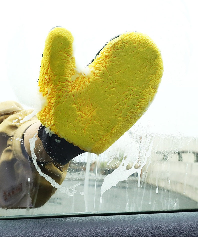 Car Wash Gloves with Coral Fleece