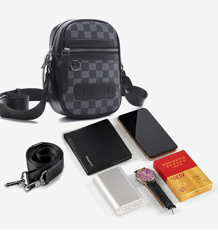 Business Men's Quilted Shoulder Bag