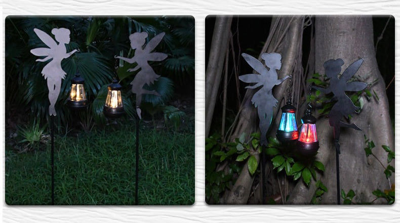 # Iron Silhouette Solar Fairy Ground Lamp