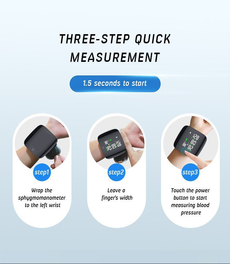Wrist-Style Rechargeable Blood Pressure Monitor with Voice Announcement