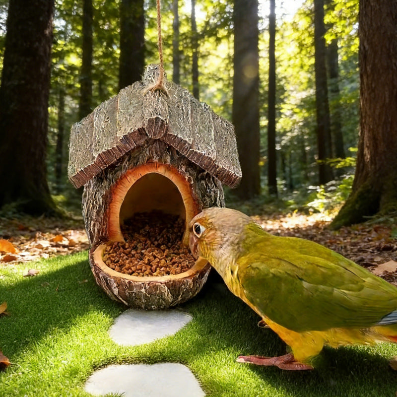 # Creative Outdoor Hanging Tree Stump Bird Feeder