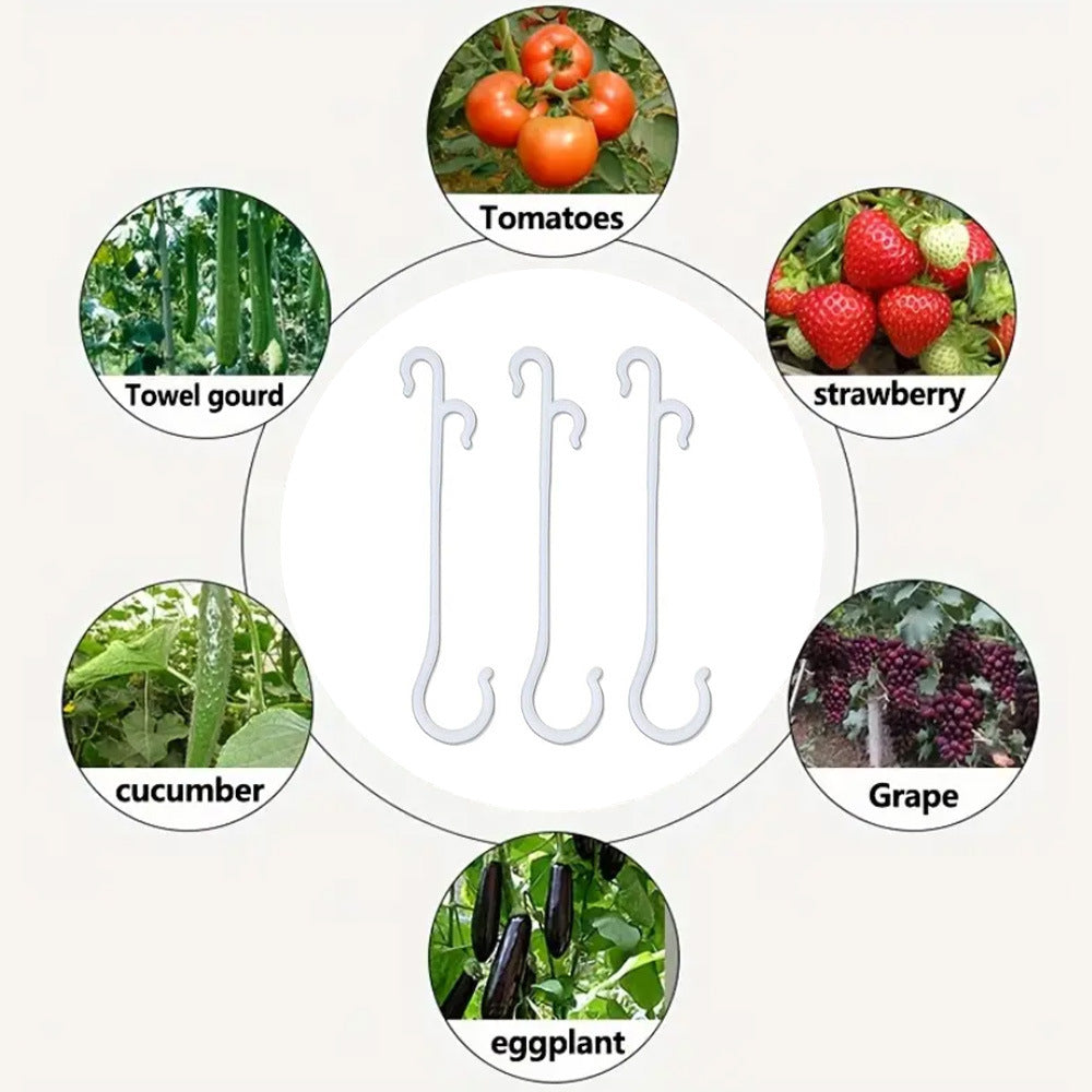 # J-shaped Plastic Climbing Plant Hooks 100PCS