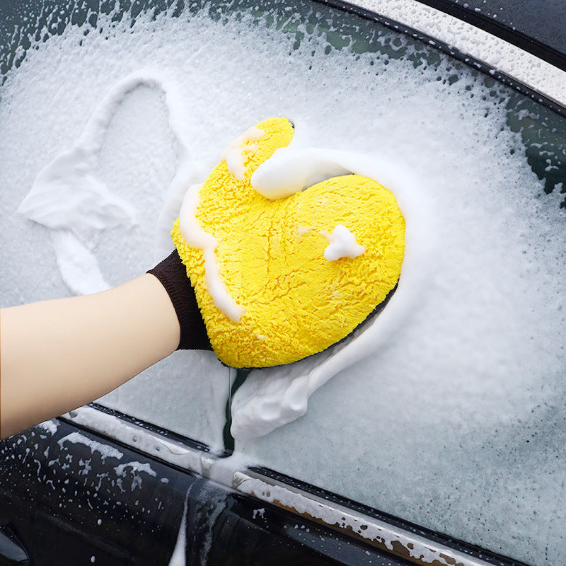 Car Wash Gloves with Coral Fleece