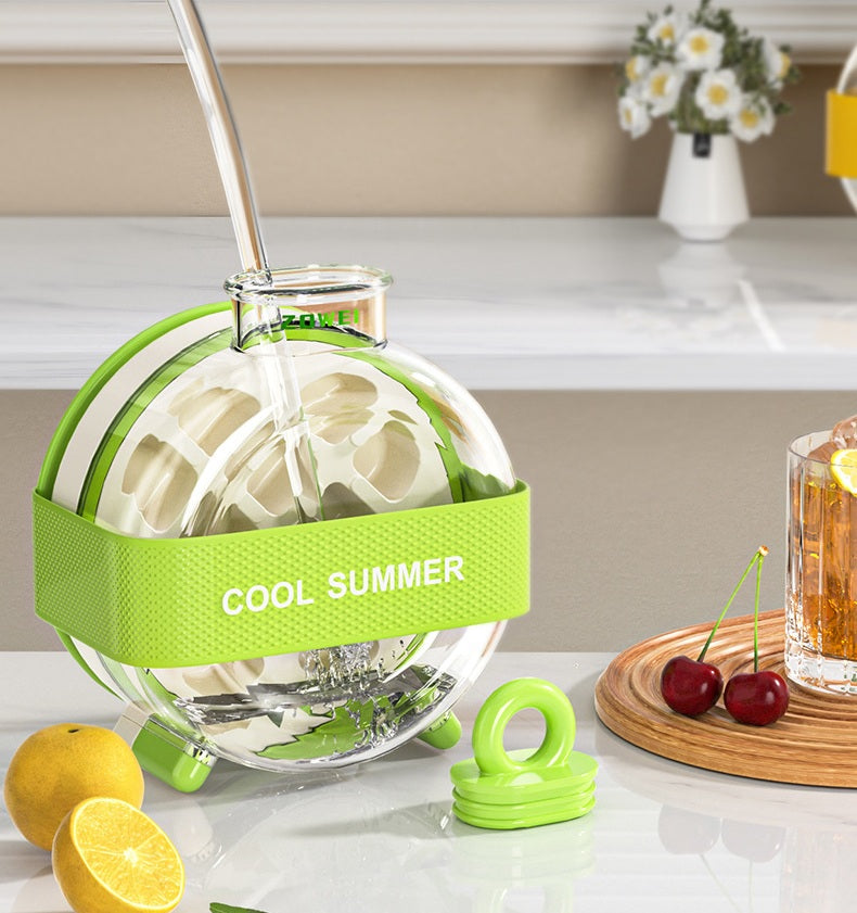# Multi-functional Ice Jar with Press-to-Remove Ice and Straw