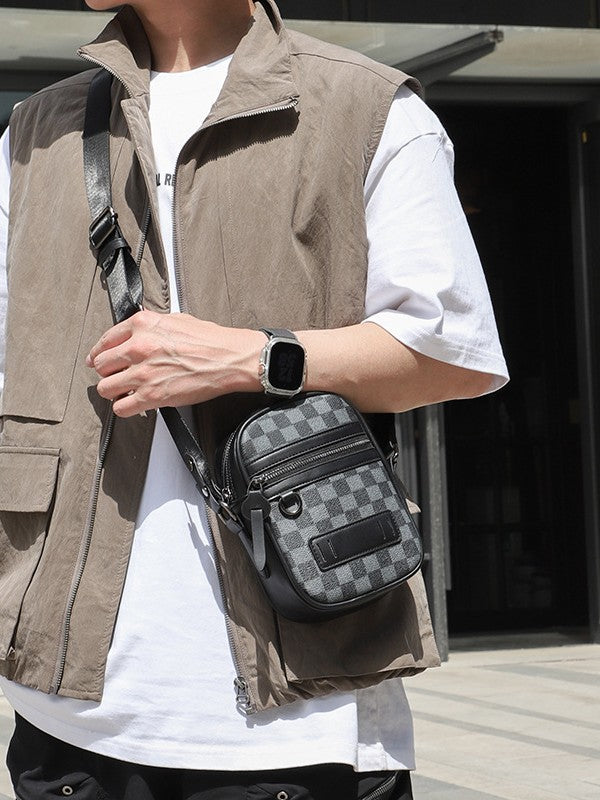 Business Men's Quilted Shoulder Bag