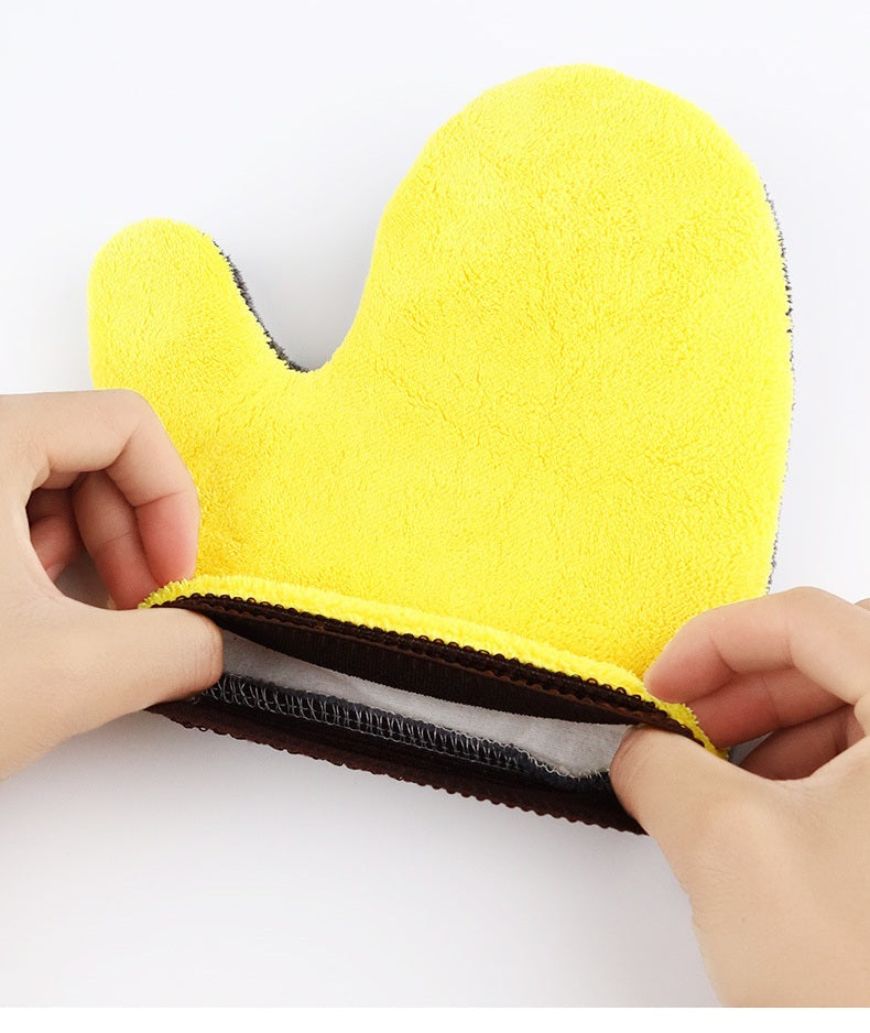 Car Wash Gloves with Coral Fleece