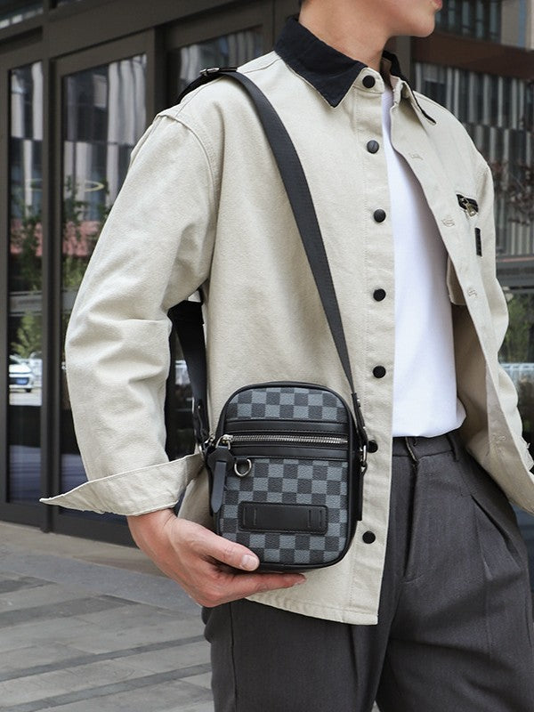 Business Men's Quilted Shoulder Bag