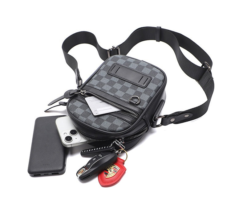 Business Men's Quilted Shoulder Bag