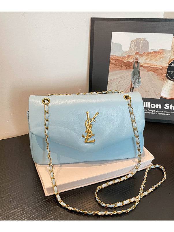 # Lambskin Textured Cloud Shoulder/Crossbody Bag