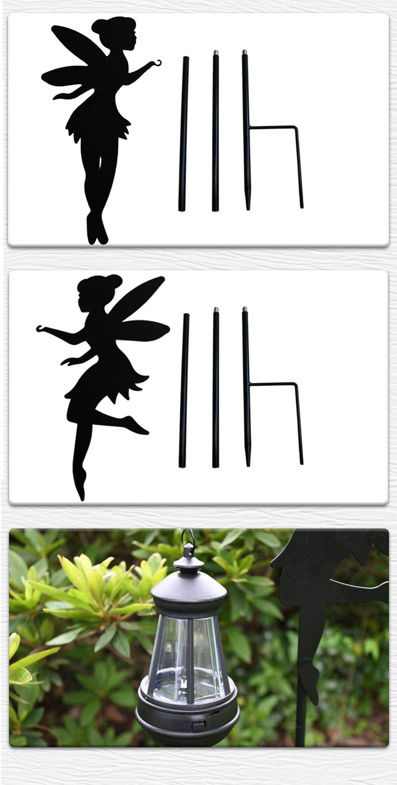 # Iron Silhouette Solar Fairy Ground Lamp
