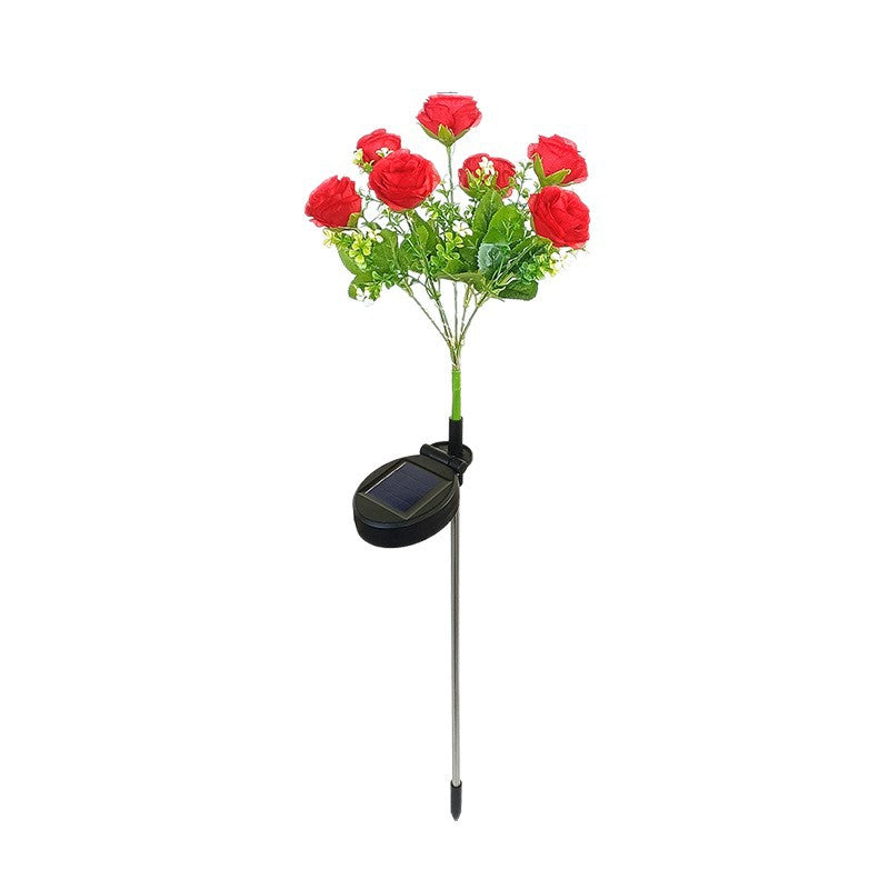 Solar-Powered 7-Head Rose Light