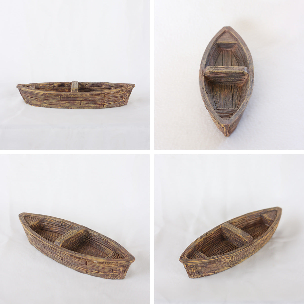# Floating Wooden Boat Aquarium Landscaping Ornament