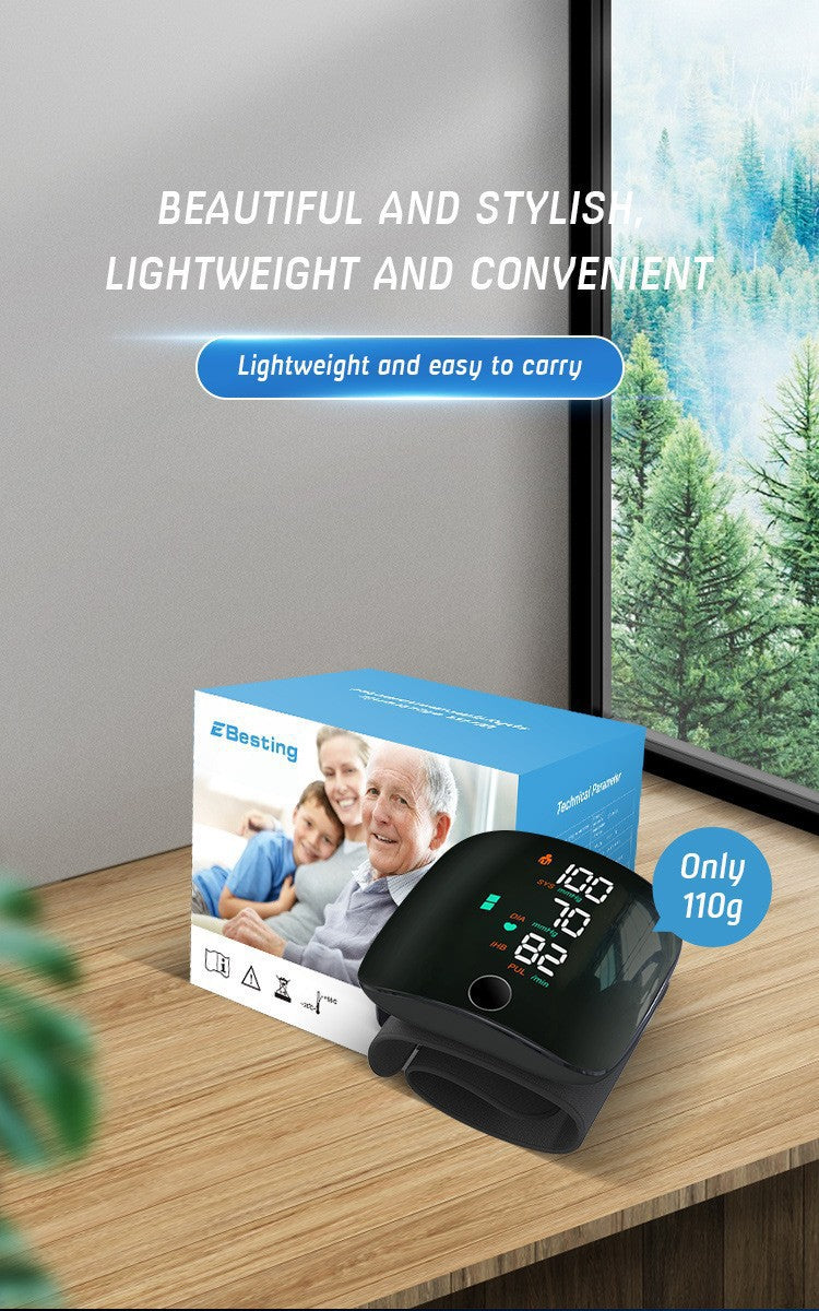 Wrist-Style Rechargeable Blood Pressure Monitor with Voice Announcement