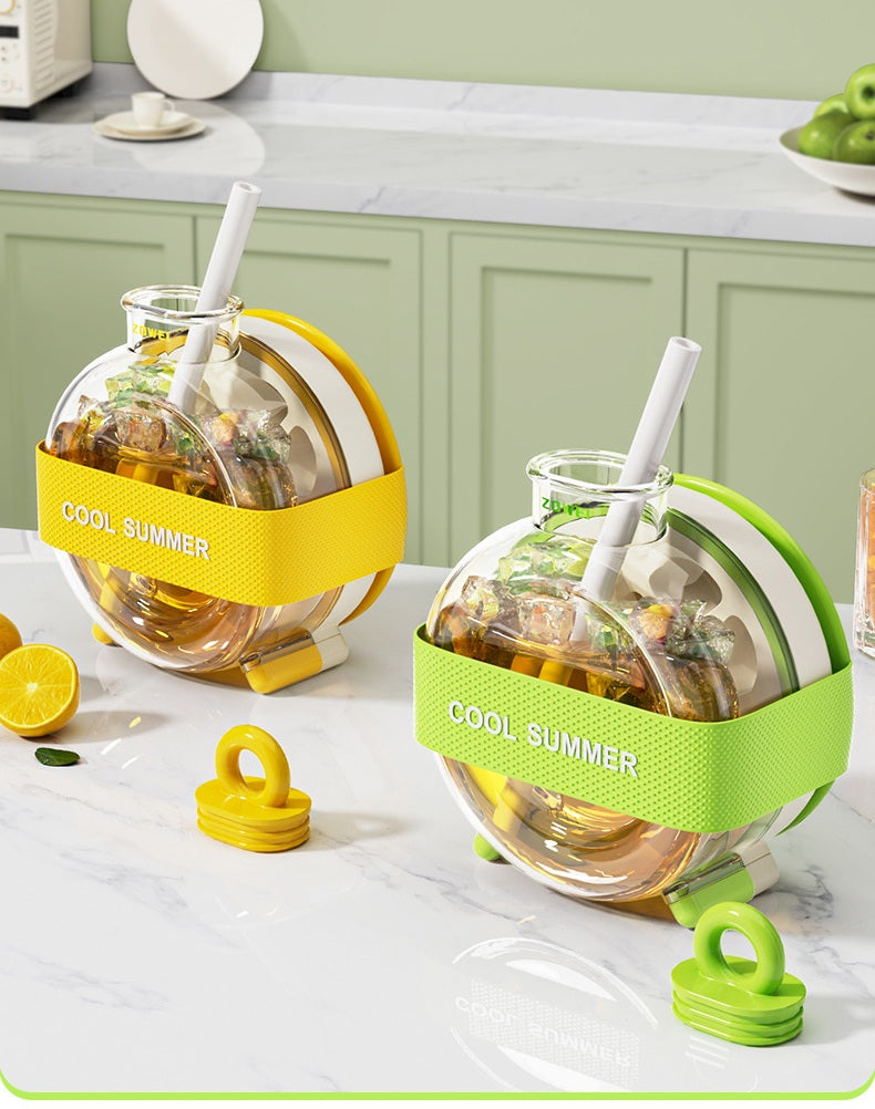 # Multi-functional Ice Jar with Press-to-Remove Ice and Straw