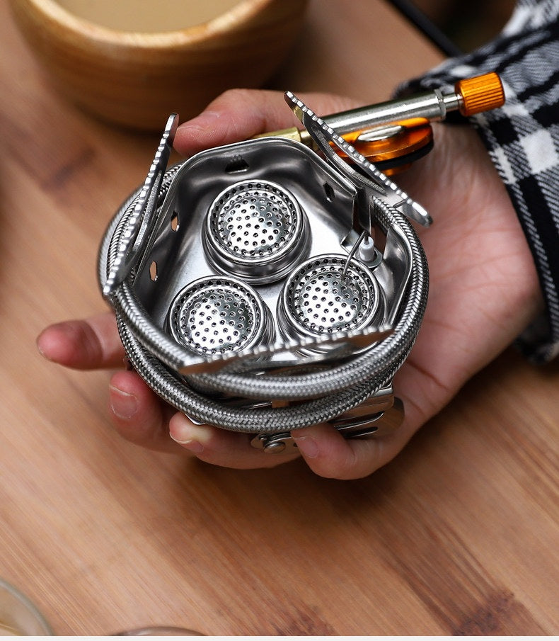 # Three-Core Windproof Portable Camping Stove