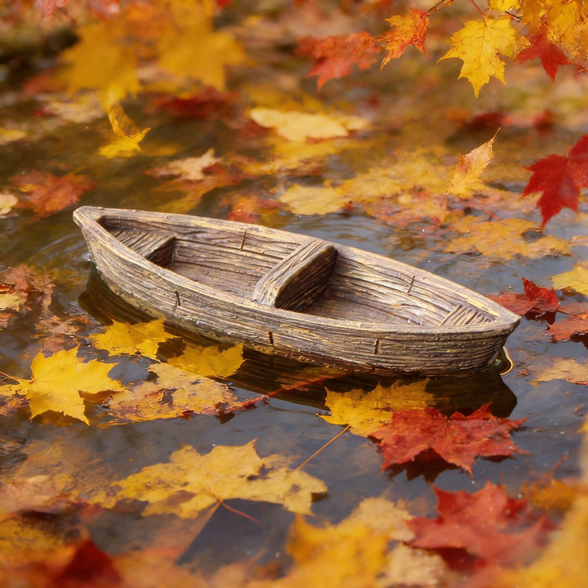 # Floating Wooden Boat Aquarium Landscaping Ornament