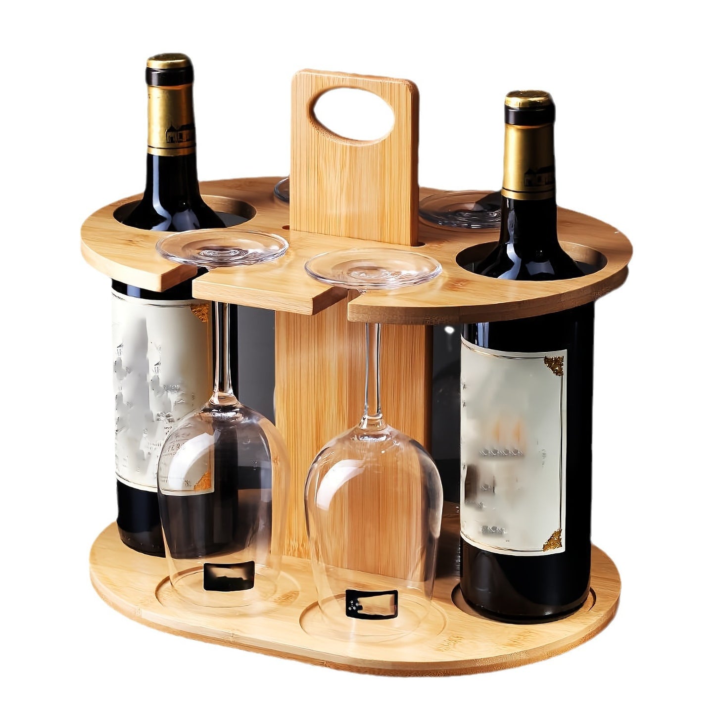 # Bamboo Hanging Wine Glass Rack