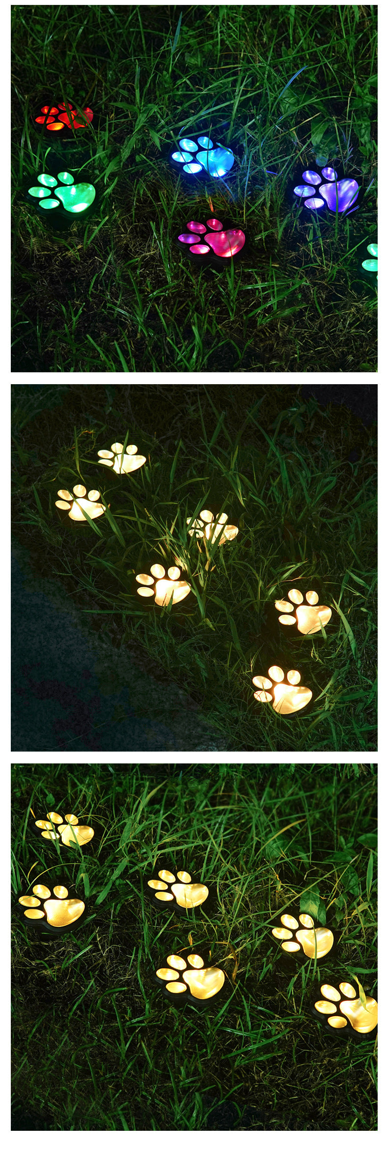Solar-Powered Cat Paw Lamp