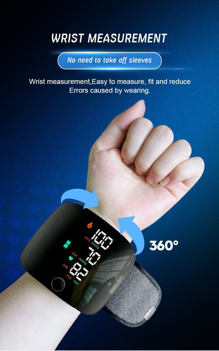 Wrist-Style Rechargeable Blood Pressure Monitor with Voice Announcement