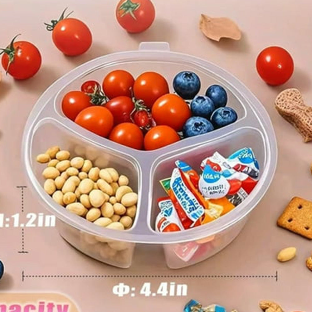 # Three-Compartment Disposable Condiment Container with Lid