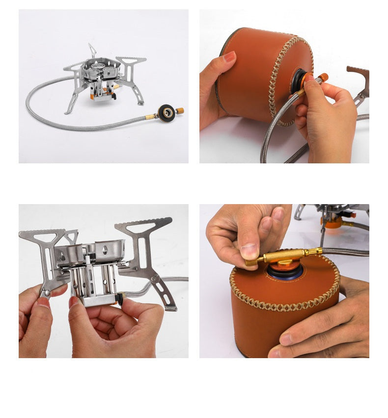 # Three-Core Windproof Portable Camping Stove