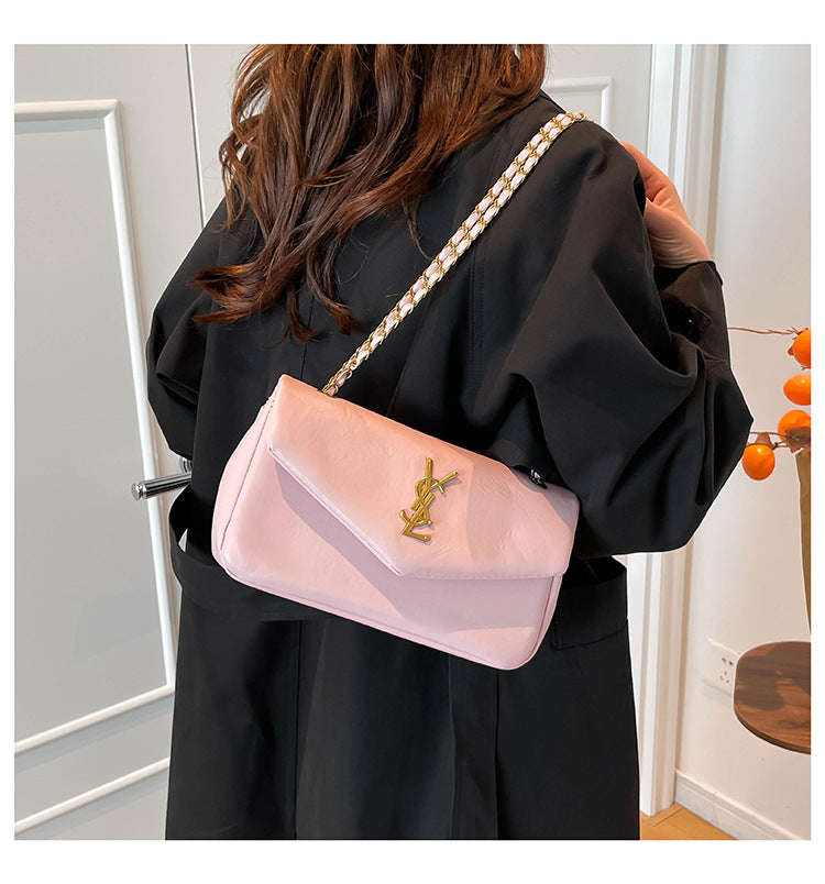 # Lambskin Textured Cloud Shoulder/Crossbody Bag