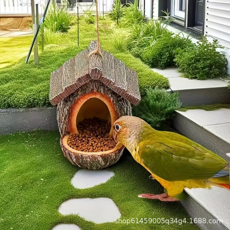 # Creative Outdoor Hanging Tree Stump Bird Feeder