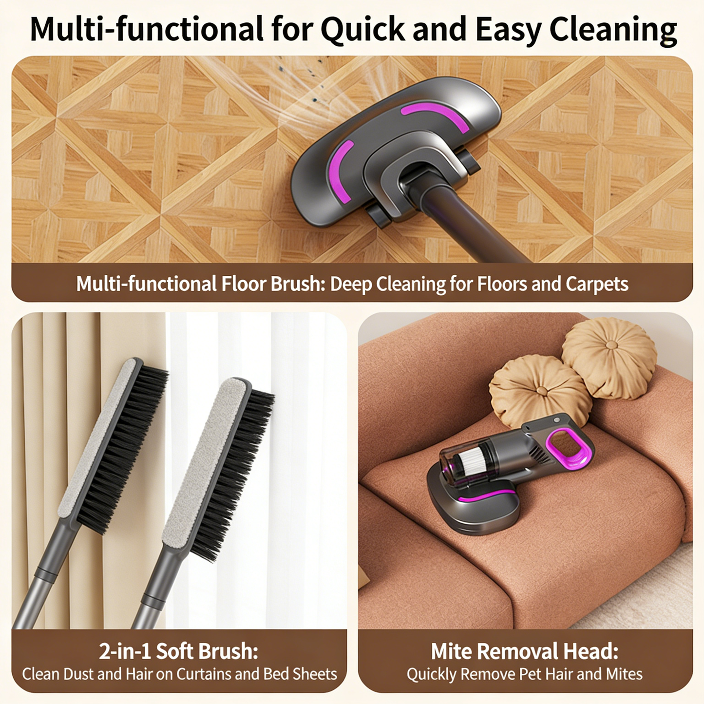 Multifunctional Handheld Mite Remover Vacuum Cleaner