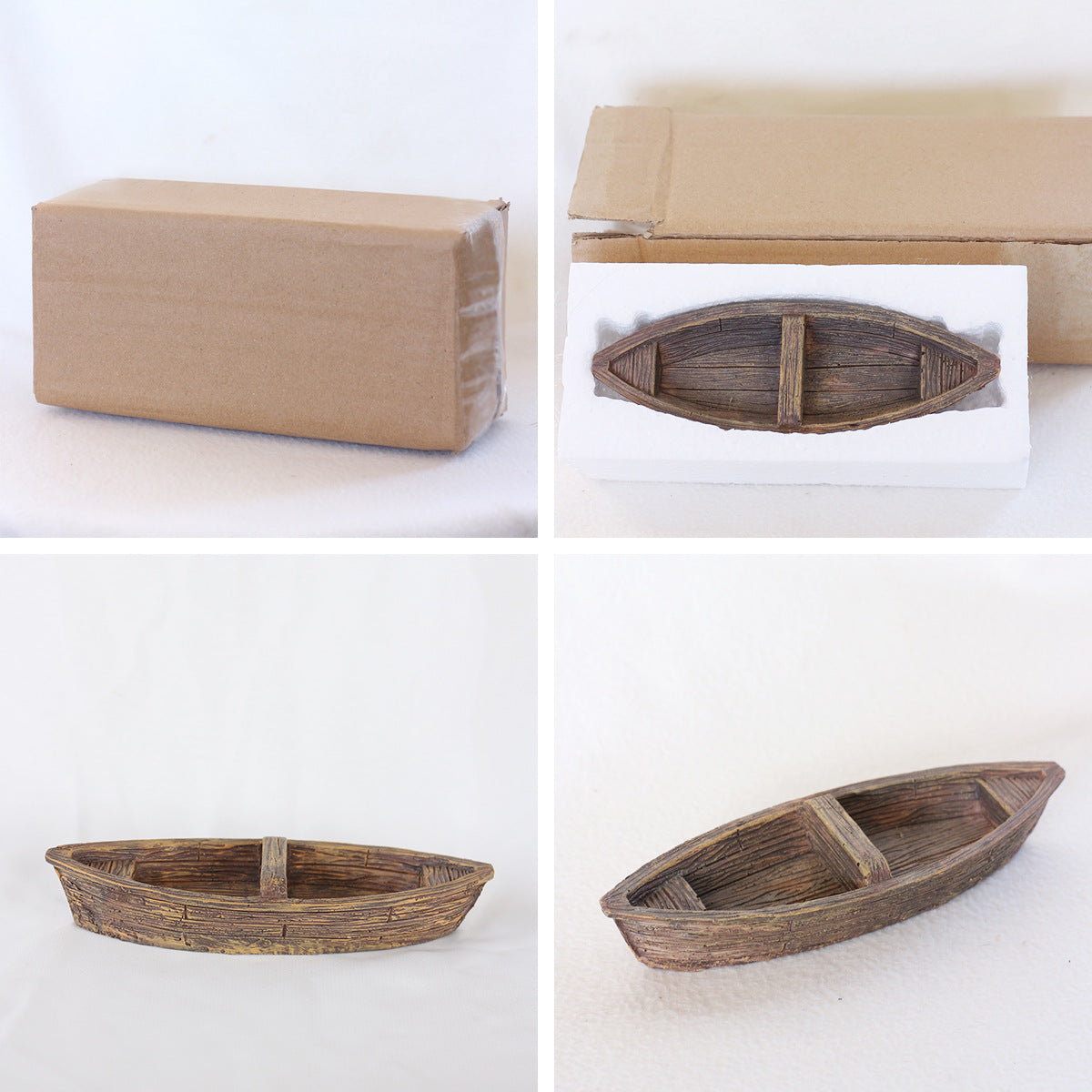# Floating Wooden Boat Aquarium Landscaping Ornament