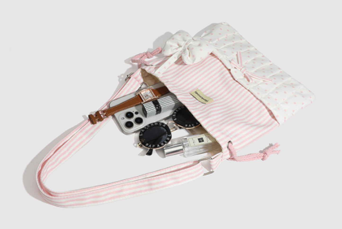 Bow Stripe Shoulder/Crossbody Bag**
