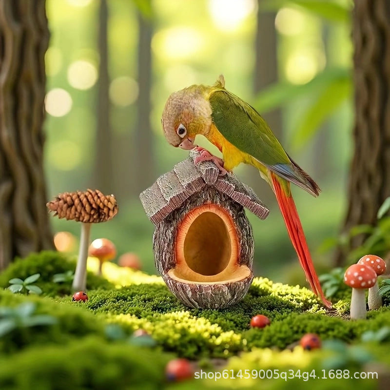 # Creative Outdoor Hanging Tree Stump Bird Feeder