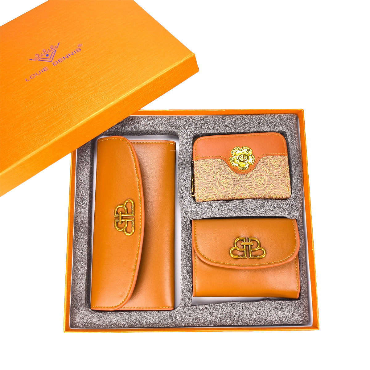 Retro PU Leather Women's Wallet Set with Gift Box
