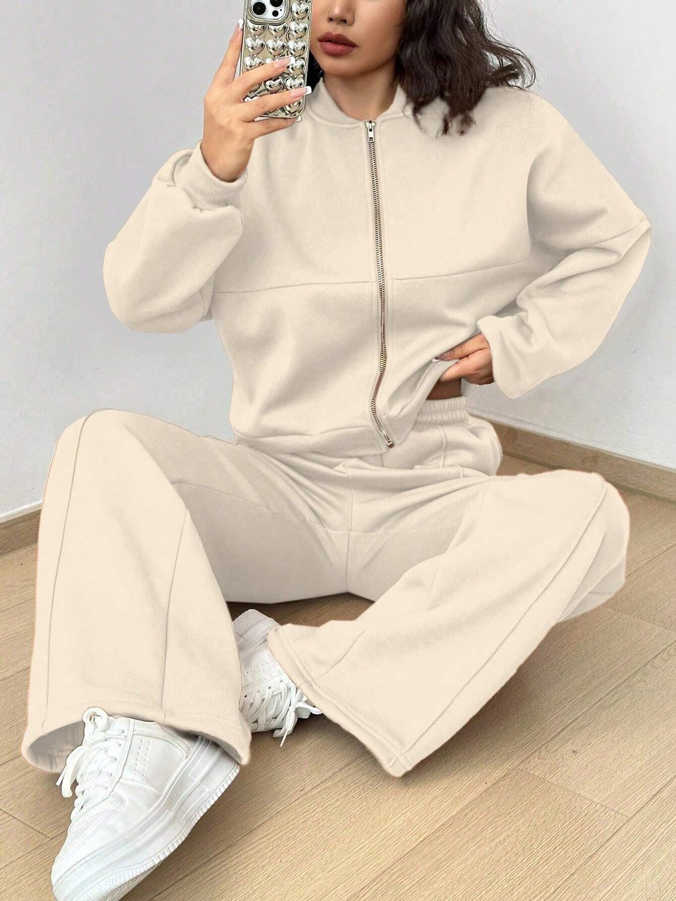**Trendy Cardigan Slim Fit Two-Piece Set for Women**