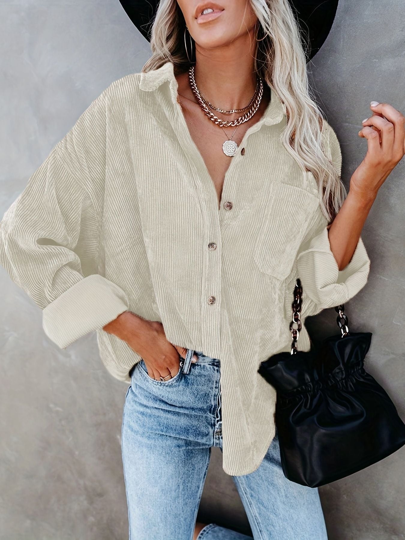 British Style Striped Shirt Jacket