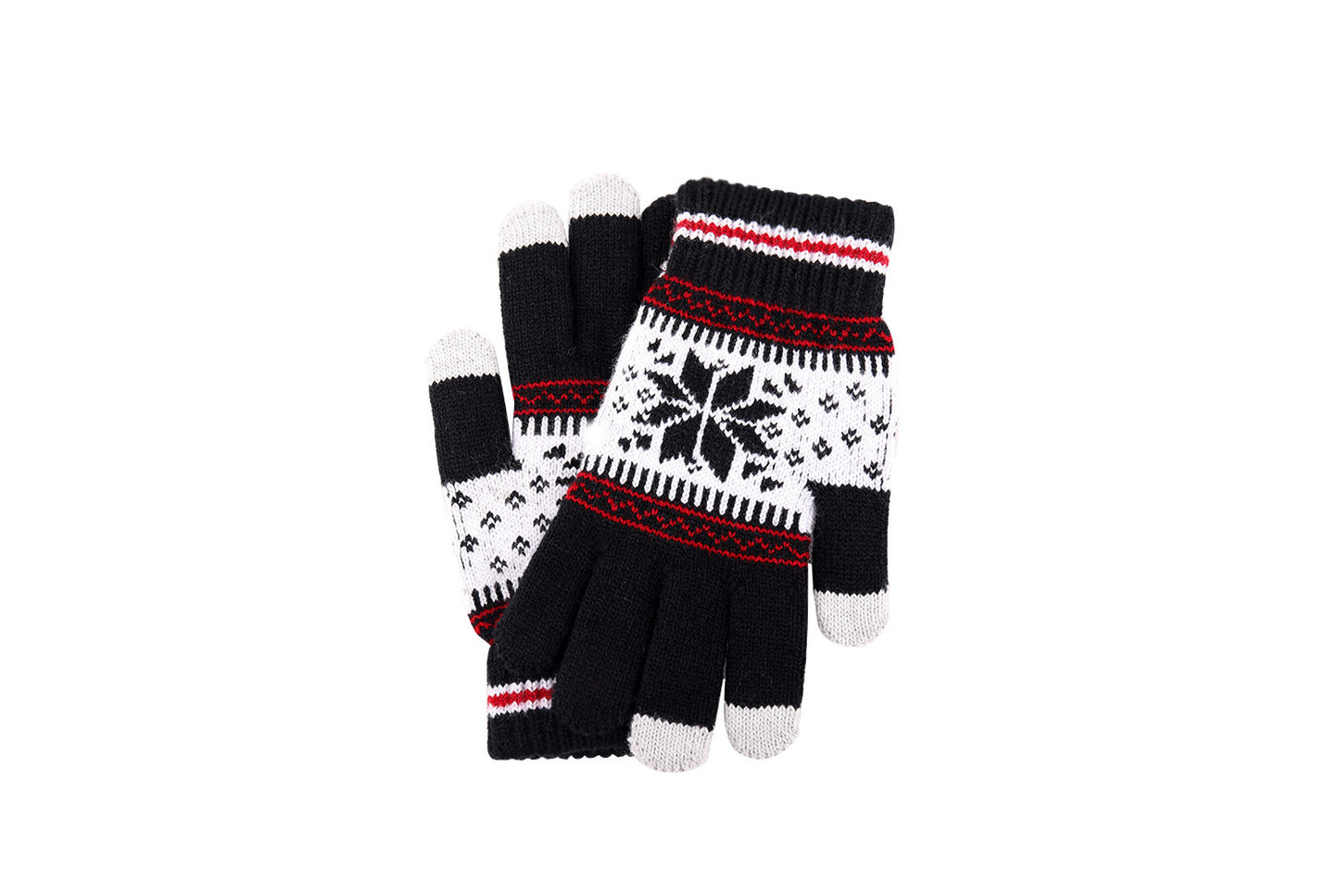 Knitted Snowflake Touchscreen Gloves