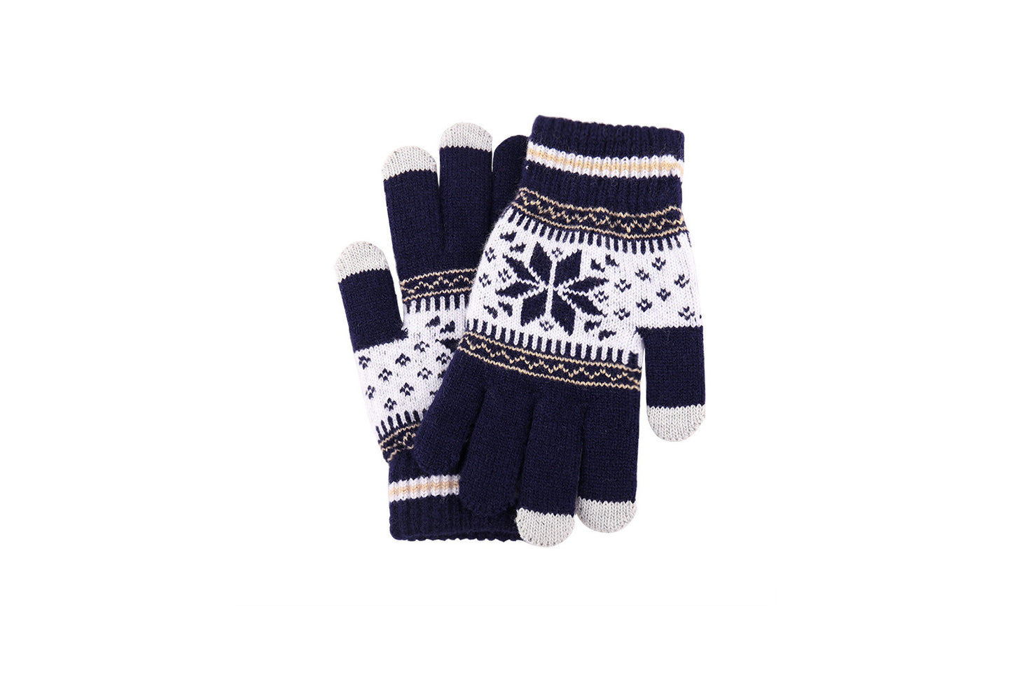 Knitted Snowflake Touchscreen Gloves