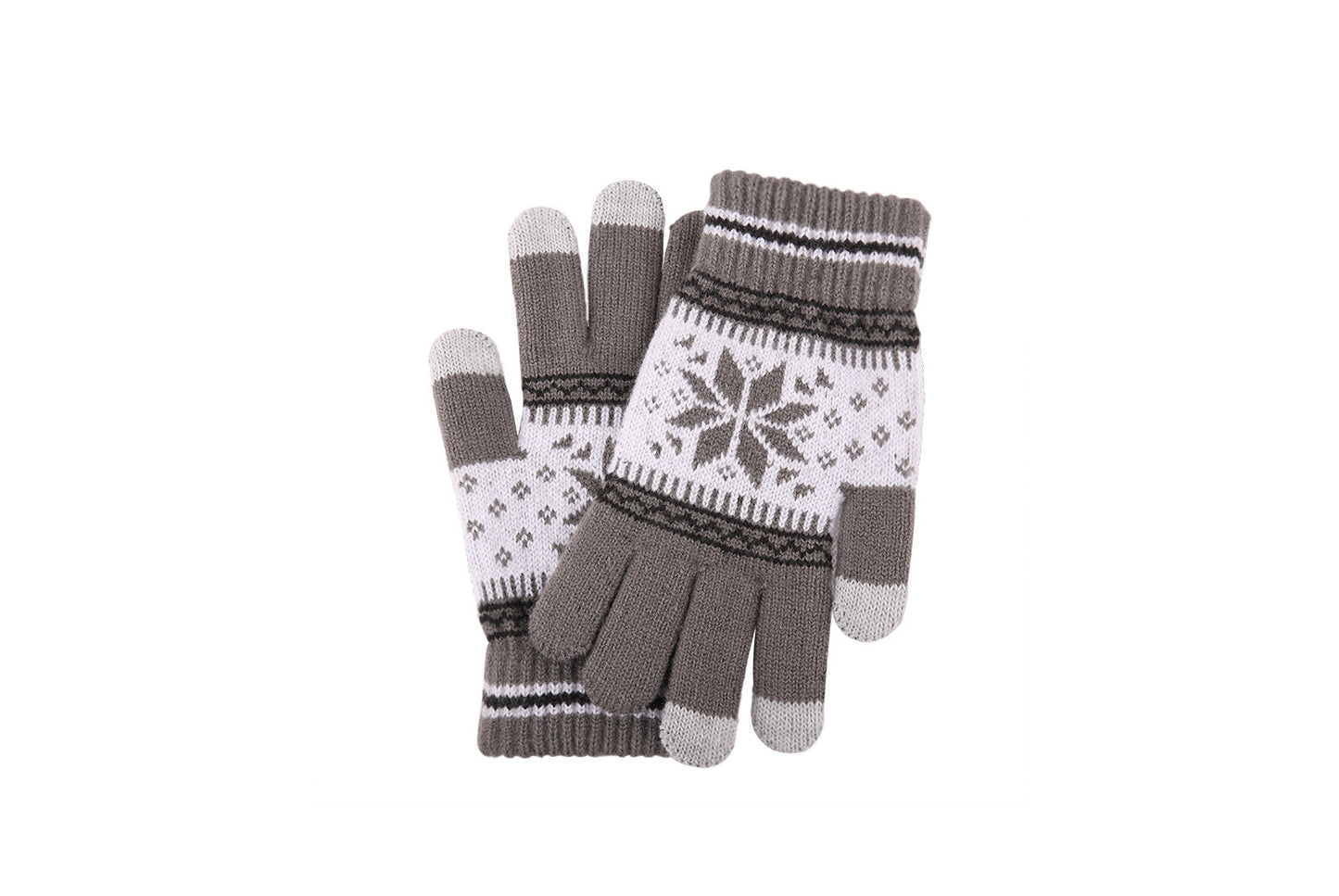 Knitted Snowflake Touchscreen Gloves
